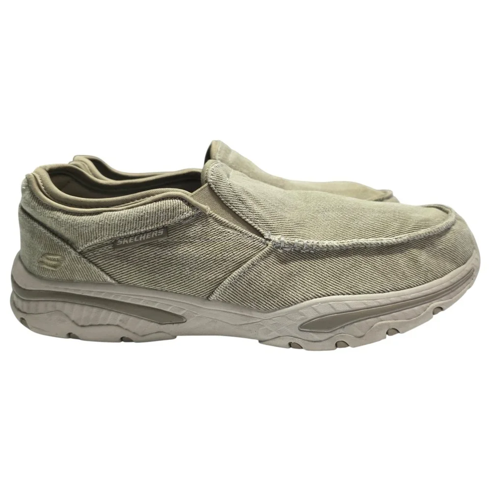 Skechers Mens Relaxed Fit Slipins Shoes Taupe Extra Wide Slip On Size 9
